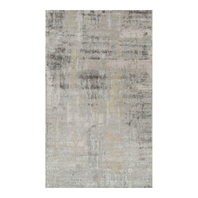 Rug & Kilim’s Oversized Abstract Rug in Silver-Gray and Beige-Brown Patterns 12x20 For Sale
