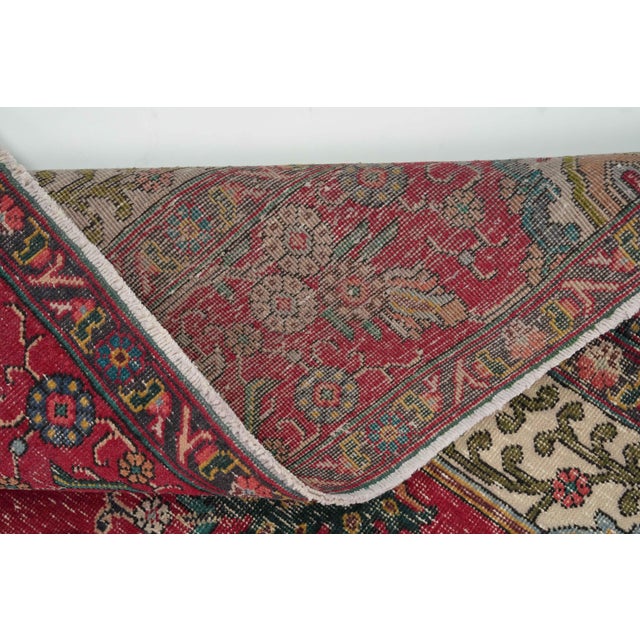1970s Vintage Persian Handmade Wool 10x13 Red Area Rug For Sale - Image 10 of 11