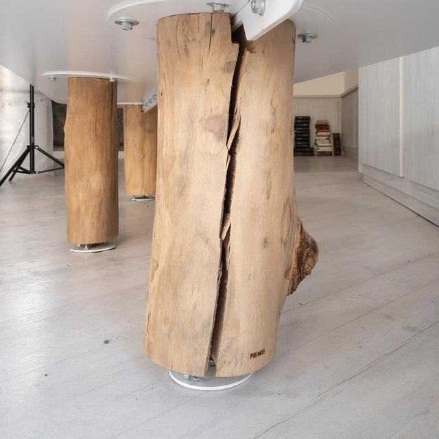 Wood Oval Bench in Steel and Wood, 2011 For Sale - Image 7 of 12