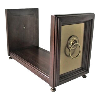 1980s Ethan Allen Mahogany and Brass Expandable Book Holder For Sale