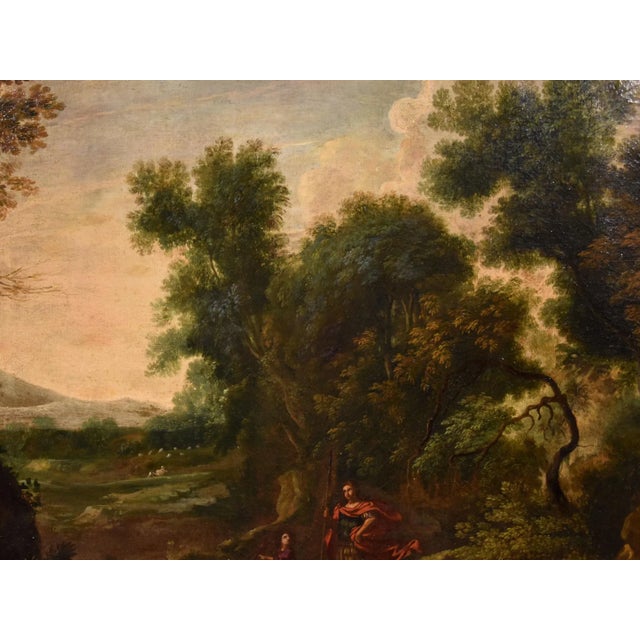 Gaspard Dughet / Gaspard Poussin, Landscape with Archangel Raphael & Tobias, 1660, Oil on Canvas For Sale - Image 14 of 16