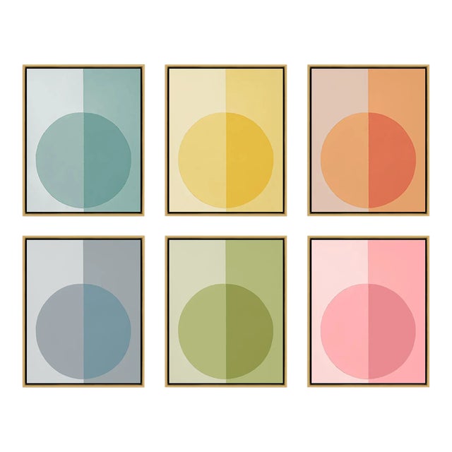 Modern Forevers by Stephanie Henderson in Gold Frame, Medium Art Prints on Canvas, Set of 6 For Sale
