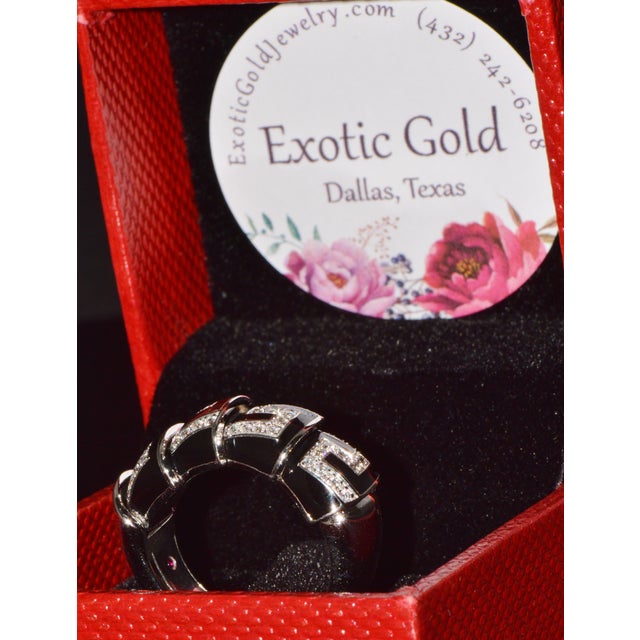 Vintage Roberto Coin Cobra 0.40ct Diamond Articulating Ring in Solid 18k White Gold, Size 8 For Sale - Image 17 of 17