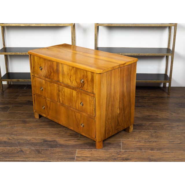 Austrian 19th Century Biedermeier Commode with Three Butterfly Veneered Drawers For Sale - Image 4 of 12