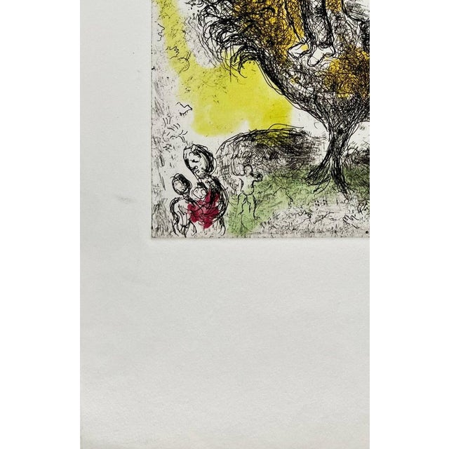 Marc Chagall, La Thora Rouge, 1981, Aquatint Etching, Framed, in Flawless conditions. Designed 1980 to 1989