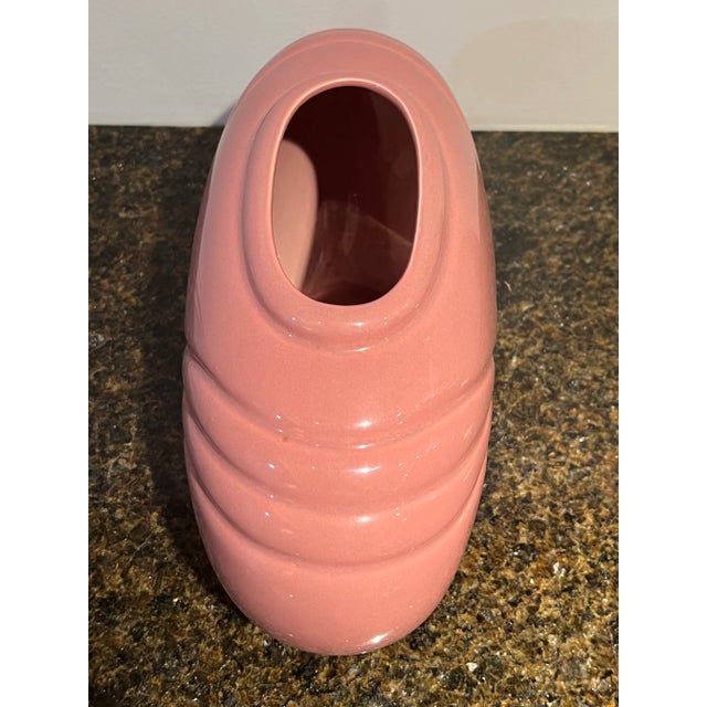 1980s Art Deco Style Mauve Pink Vase For Sale - Image 4 of 8