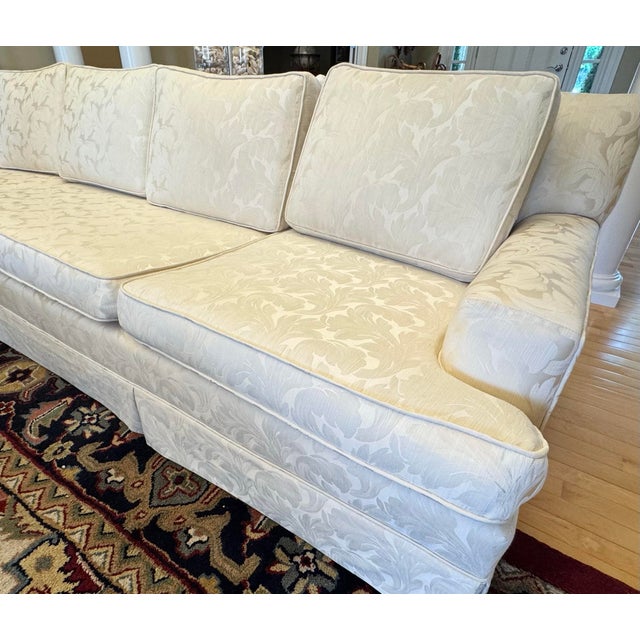 1960s Grand Scale Formal Sofa Hollywood Regency Damask Fabric For Sale - Image 9 of 12