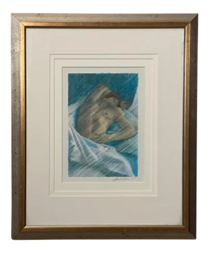 Vintage Etching of a Sleeping Person