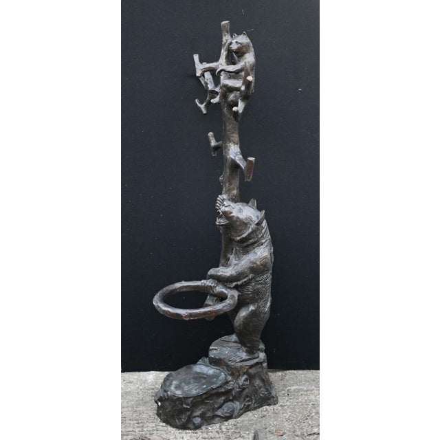 Black Forest Bear Cub Coatstand in Bronze, 1980s For Sale - Image 5 of 11