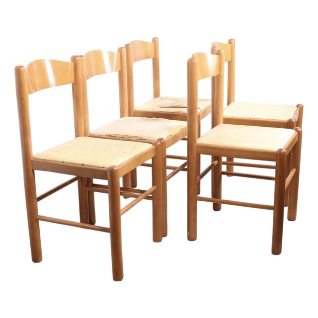 Set of Five Post Modern Dowel Frame Dining Chairs Made in Italy C. 1980's After Hank Lowenstein For Sale