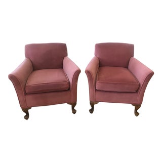 Rose Pink Slipper Chairs- A Pair For Sale