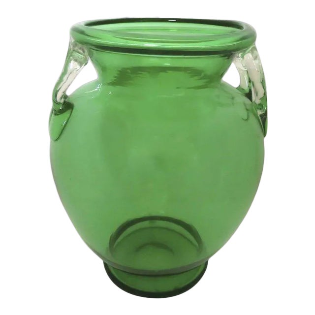 Steuben Pomona Green Art Glass Vase Early 20th Century For Sale