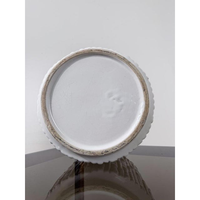 Vintage Chippendale Style Cachepot in White Glazed Ceramic, 1970s For Sale - Image 10 of 16