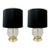 Pair of Art Deco-Inspired Clear Glass and Brass Lamps With Shades For Sale