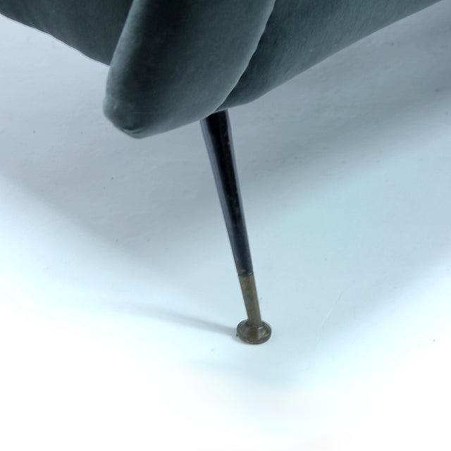 Mid-Century Italian Curved Velvet Sofa, 1950s For Sale - Image 11 of 14