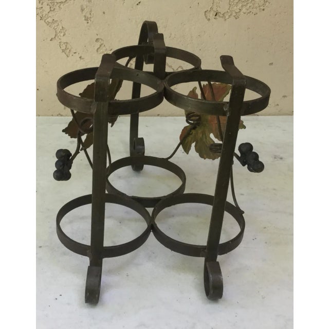 French Country 1950s Vintage French Iron Wine Bottle Rack For Sale - Image 3 of 7