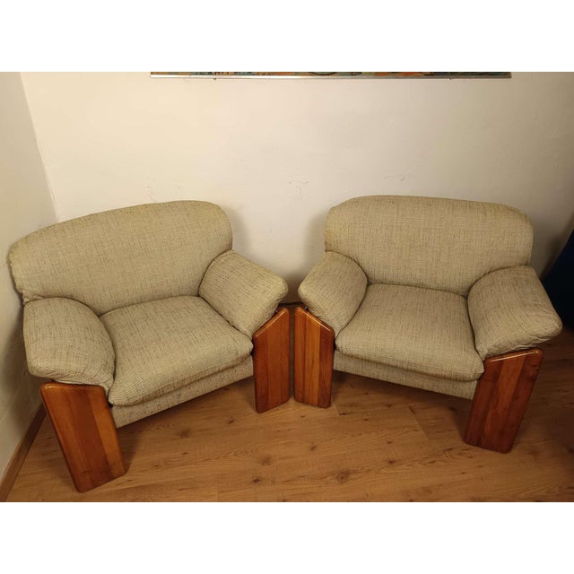Vintage Sapporo Armchairs by Mario Marenco for Mobilgirgi, 1970s, Set of 2 For Sale - Image 3 of 12