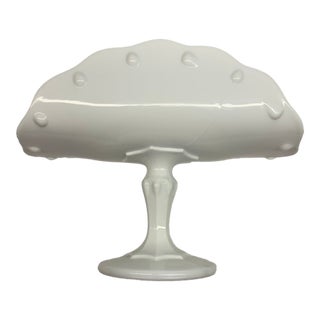 C. 1950s Indiana Glass White Milk Glass Teardrop Banana Stand For Sale