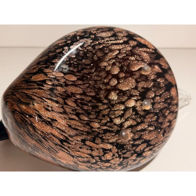 Black and Avventurine Murano Glass Duck attributed to Seguso, Italy, 1970s For Sale - Image 15 of 17