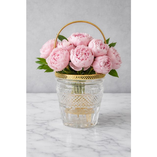 Val Saint-Lambert Midcentury Val St. Lambert Crystal Ice Bucket For Sale - Image 4 of 4