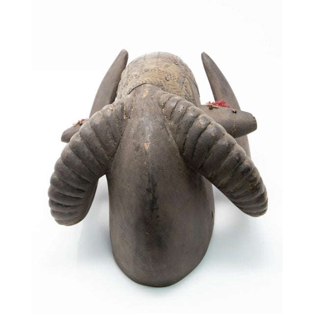 Wood and Metal Plate Marka Ram Mask For Sale In Nashville - Image 6 of 11