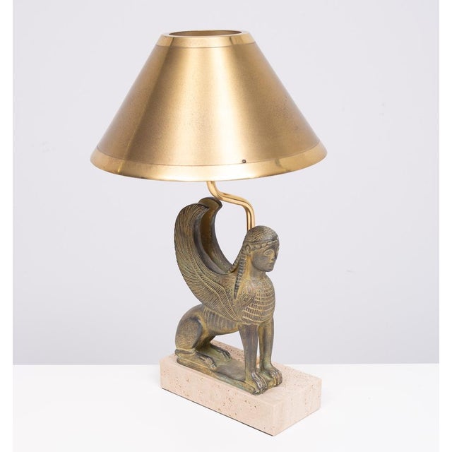 Hollywood Regency Sphinx Table Lamp from Maison Le Dauphin, France, 1970s For Sale - Image 3 of 14
