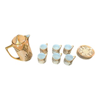 1924 Rosenthal - Donatello Chocolate Coffee Service Set - 1 Pitcher, 6 Cups, 6 Saucers - 13 pcs For Sale