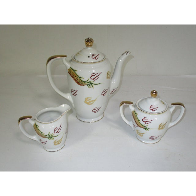 1940s Vintage Porcelain Kutani Dragon Ware Tea Set, 15 Pc For Sale - Image 5 of 9