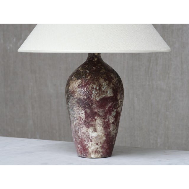Cream Ceramic Table Lamp by Gerben van Hes for Twentsch Ros, Netherlands, 1960s For Sale - Image 8 of 14