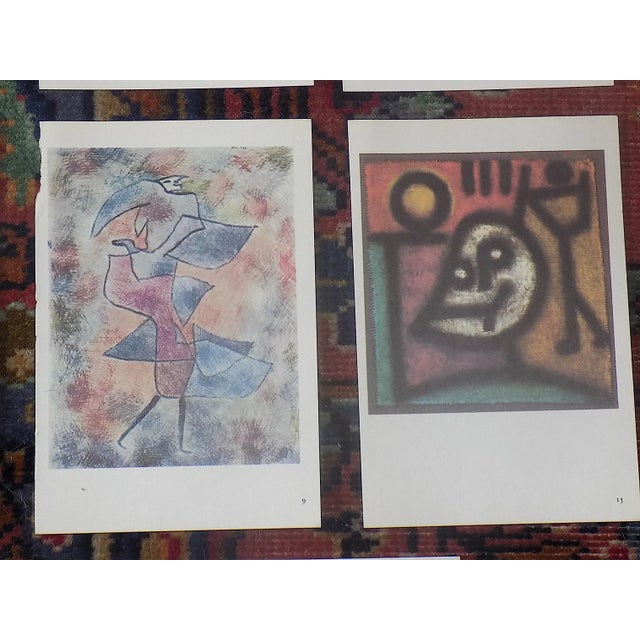 Blue Vintage Mid 20th Century Diminutive Modernist Abstract Paul Klee Masks & Figures Lithographs - Set of 15 For Sale - Image 8 of 12