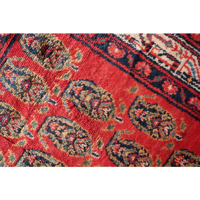 Textile 1960s, Handmade Vintage Persian Hamadan Rug 4.6' X 6.11 For Sale - Image 7 of 14