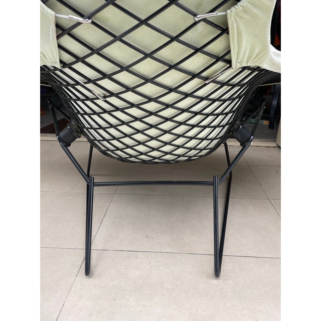 Light Green Harry Bertoia Bird Chair and Ottoman For Sale - Image 8 of 8