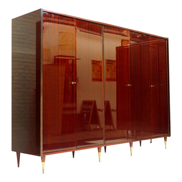 Large Mid-Century 5-Door Wardrobe in Mahogany, 1960s For Sale