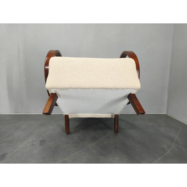 Cream Art Deco Armchairs by J. Halabala, 1940s, Set of 2 For Sale - Image 8 of 9