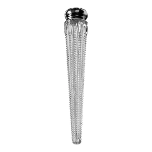 Early 19th Century Pressed Glass Victorian Purse Fragrance Bottle With Stirling Silver Top With Fleur-De-Lys Design