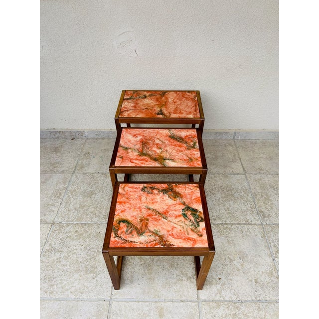 Vintage Scandinavian Teak Nesting Tables, 1960s, Set of 3 For Sale - Image 9 of 17