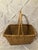 Vintage American Made Basket. Handwoven Large Natural Market Basket With a Classic Rectangular Shape and Arched Handles. Rustic and Elegant For Sale - Image 9 of 11