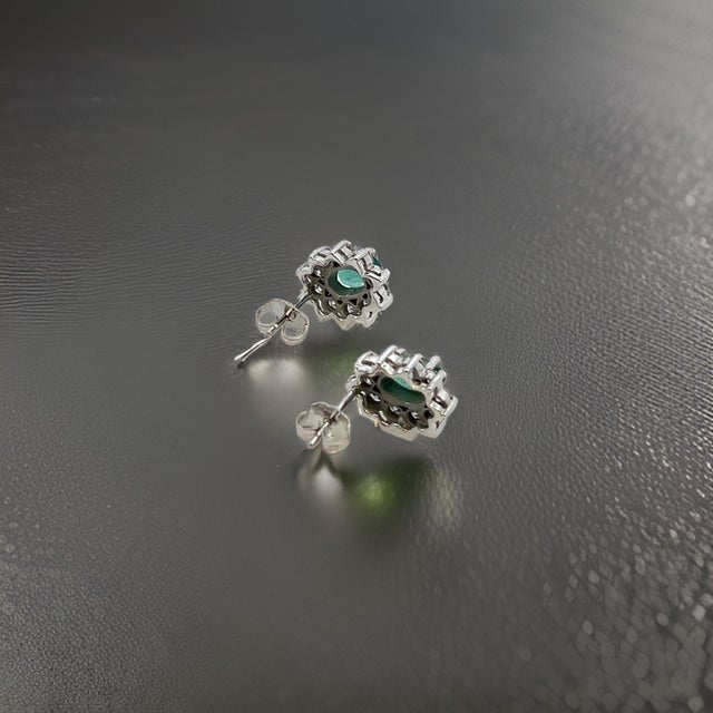 Natural Quality Emerald Diamond Earrings 14k White Gold 2.4 TCW Certified $4,950 219218 Nothing says, “I Love you” more...