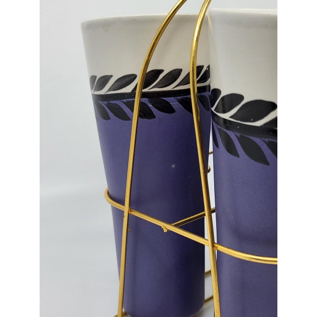 Basket and Orangeade Cups from Erdecor, France, 1950, Set of 7 For Sale - Image 13 of 15