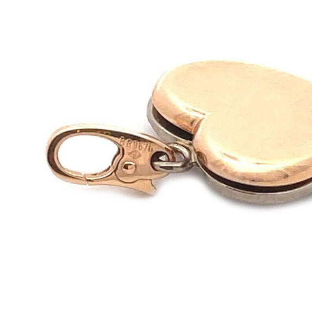 Cartier Pendant 18k White & Rose Gold Double Slide Hearts Tag For Sale In Miami - Image 6 of 7