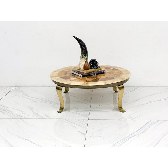 Tan Mid Century Onyx Coffee Table by Arturo Pani, Muller's of Mexico, 1960's For Sale - Image 8 of 11