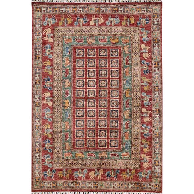 Handwoven Animal Print Area Rug - 5'10" X 8'5" For Sale