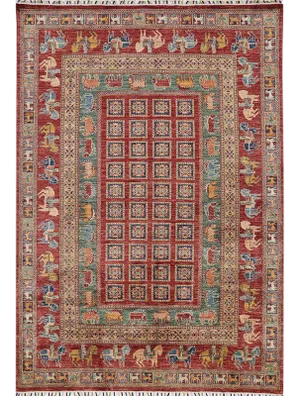 Handwoven Animal Print Area Rug - 5'10" X 8'5"