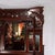 Horner School Figural Carved Cherry Stick & Ball Mirrored Fireplace Mantel C1900 Measures - 110" x 60.5" x 11"; mantel...