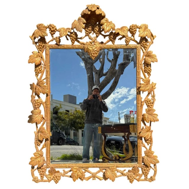Large 18th C Style Louis XV Giltwood Grape Mirror.