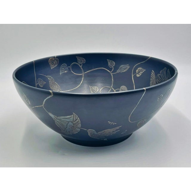 Metal Emilia Castillo for Los Castillo Plata Pura Porcelain & Silver Bowl, Taxco, 1991 For Sale - Image 7 of 18
