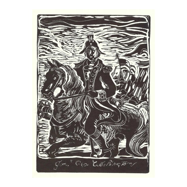 1976 George Washington Linocut For Sale