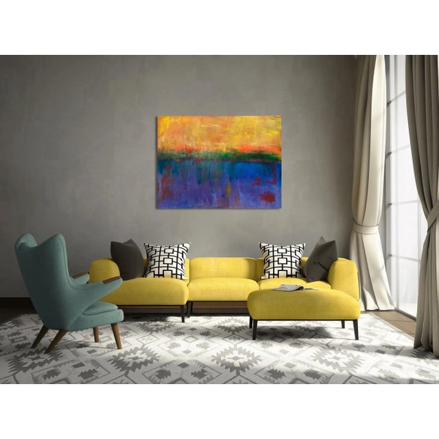 Abstract "Deep in Thought" Abstract Acrylic Painting on Stretched Canvas by Nicki Beiderman For Sale - Image 3 of 3