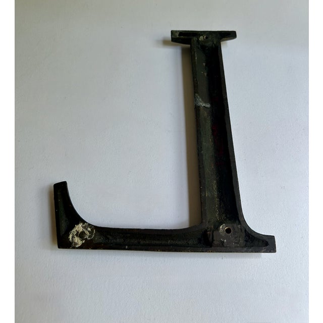 Antique Bronze Letter "L" Hanging Wall Signage For Sale - Image 14 of 15