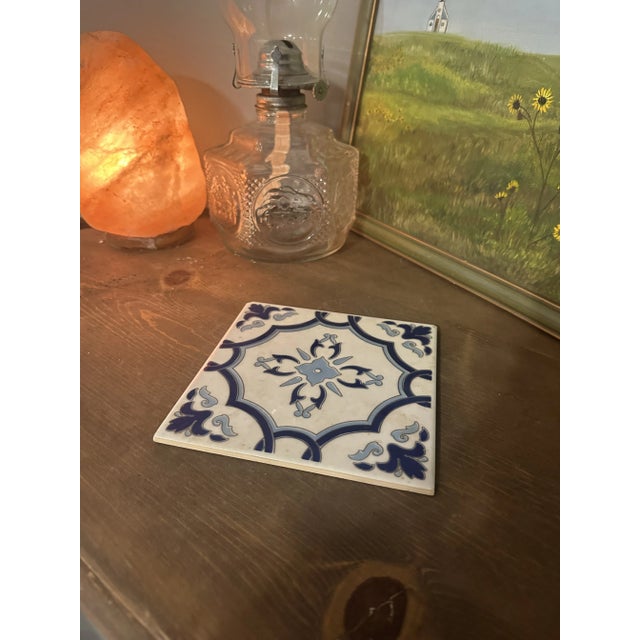 Up for consideration is a beautiful Portuguese blue and white tile. This would look lovely in your home and it is a great...